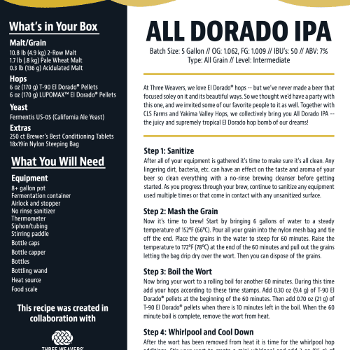 All Dorado IPA Homebrewing Recipe 1